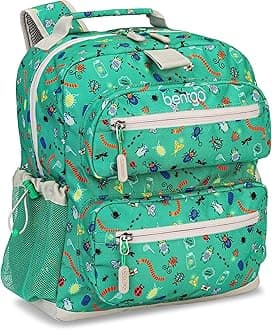 Bentgo Kids Backpack - Lightweight 14” Backpack in Fun Prints for School, Travel, & Daycare, Ideal for Ages 4+, Roomy Interior, Durable & Water-Resistant Fabric, & Loop for Lunch Bag (Bug Buddies)