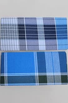 Weavers Villa Men's Mixed Cotton Lungi (Multicolour, 2 Mtrs) -Set of 2