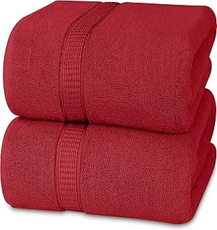 Utopia Towels - Luxurious Jumbo Bath Sheet 8 Piece - 600 GSM (35X70 Inches) 100% Ring Spun Cotton - Highly Absorbent and Quick Dry Extra Large Bath Towel - Super Soft Hotel Quality Towel (Red)