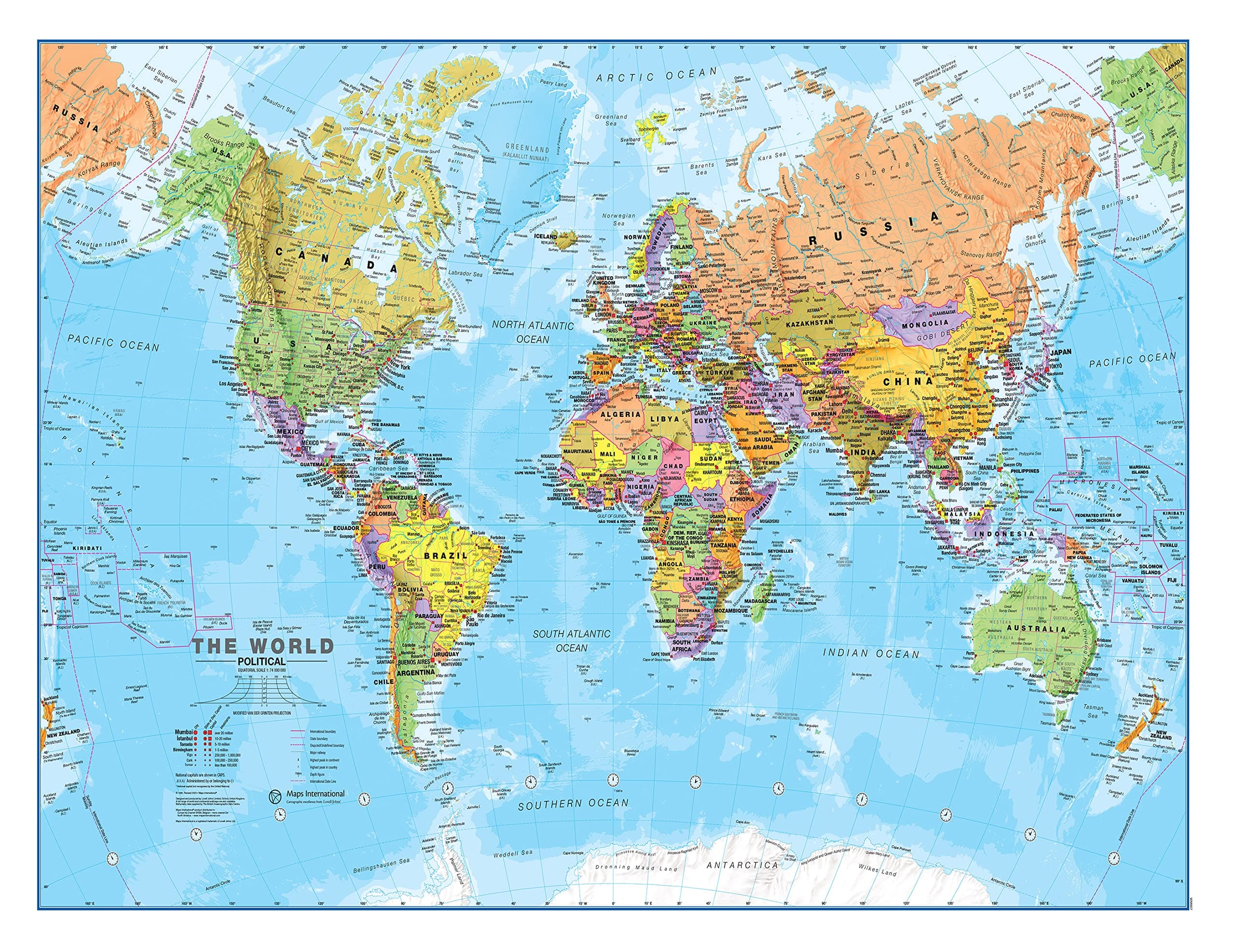 World Political Map Front Lamination