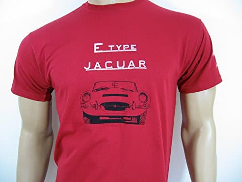 Jaguar E-Type T-Shirt (Classic Red) in size MEDIUM (36 to 38") - Series 1, 1_ & 2 - Classic Roadster Coupe XKE - 5 sizes