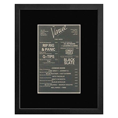 Rip Rig + Panic Q-Tips Black Slate - The Venue 9th-24th Sept 1982 Gigs Framed Mini Poster - 28.5x23.5cm