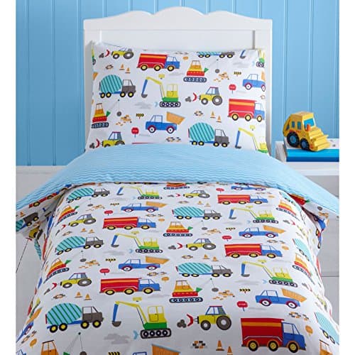 Harwood Textiles Bright Trucks 4 in 1 Junior Bedding Bundle (Duvet, Pillow and Covers)
