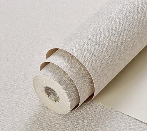 YUELA Simple modern plain pure elegance seamless waterproof bronzing scrub non-woven wallpaper bedroom wallpaper,Light caffeine LN-102,Wallpaper only