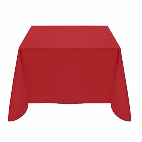 Silk Love Tablecloth - 54 x 54 Inch -Red-square Polyester Table Cloth, Wrinkle,Stain Resistant - Great for Buffet Table, Parties, Holiday Dinner & More