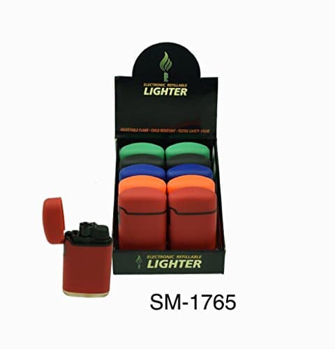 2 x Jet Flame Lighters - Windproof Lighters - Refillable Gas Lighter (Assorted Colours)