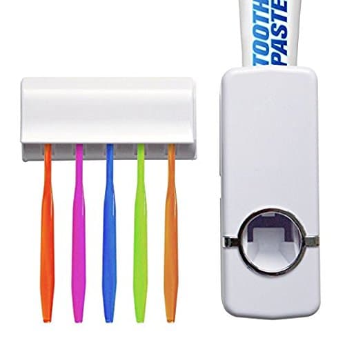 Hands Free Automatic Toothpaste Dispenser and Tooth brush Holder,Toothbrush Holders Bathroom Organizer