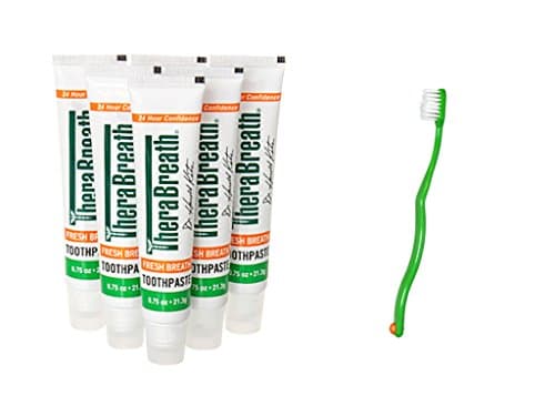 Travel Size Toothpaste 6 Pack Plus Bonus Super Soft Toothbrush - Nice for Travel, Holiday Travel and As a Gift Set