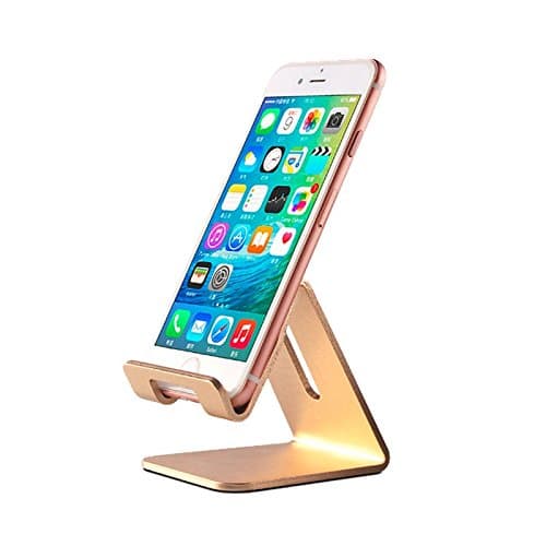 By TheHellCat Cell Phone Stand,Tablet Stand, Advanced 4mm Thickness Aluminum Durable Stand Holder for Mobile Phone; Charging Stand (All Size) and Tablet (Rose Gold)