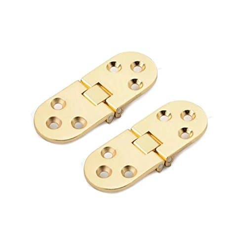 Tirzah 2PCS/Set Cupboard Cabinets Hinge Building Hardware Folding Table Hinge Furniture Door Inlet Hinge with Screws(Gold)
