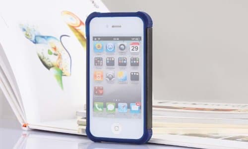 Imprue (TM) New BLUE Apple iPhone 4 4S Hard Rubberized Silicone Case + Screen Guard