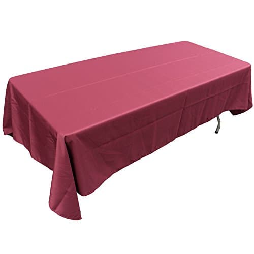 KAITATSU SEN Rectangular Polyester Fabric Tablecloth, Burgundy, 60x126-inch