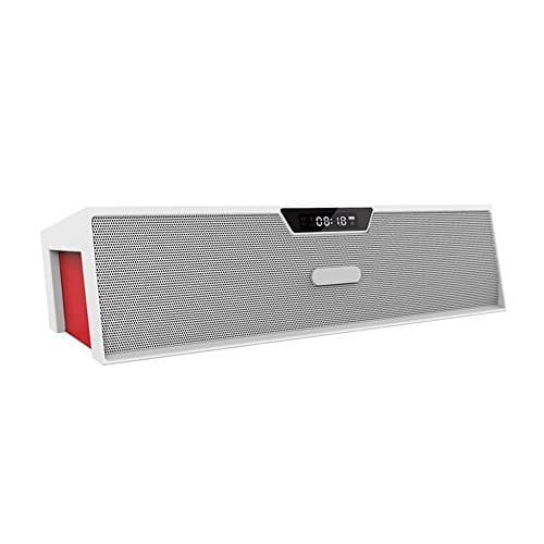 Bluetooth Speaker, Efsound Portable LED Display Alarm Clock Stereo Wireless Speaker | Built-in Mic | Micro SD Card & USB Input | FM Radio Function | 3.5 mm Audio Jack - White