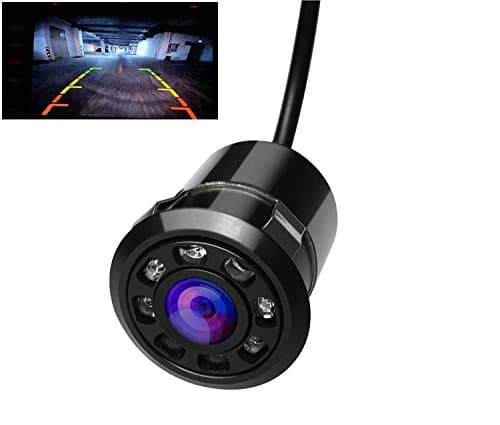 Comfkey Car Backup Rear Camera - 170 Wide Angle 8 Infrared Night Vision LED Waterproof High Definition Color License Plate Car Camera HD Glass Lens Automotive Backup Cameras