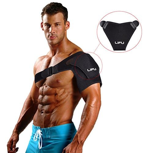 Shoulder Support, LIFU Adjustable Neoprene Shoulder Brace Strap Wrap Protective Shoulder Wraps Belt Band Recovery Fits Left or Right Shoulder -Unisex