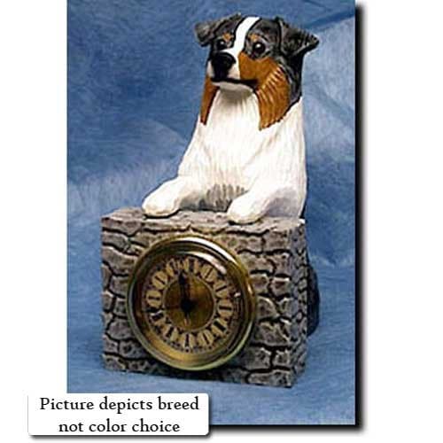 Michael Park Blue Merle Australian Shepherd Mantle Clock