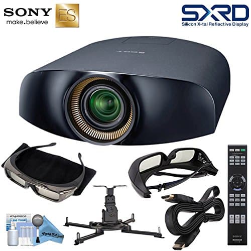 Sony VPL-VW1100ES 4K Home Cinema Projector Bundle; Includes 2x Sony 3D Glasses + Ceiling Mount (+20º/-20º Tilt Capability) + HDMI Cable + eDigitalUSA Lens Cleaning Kit