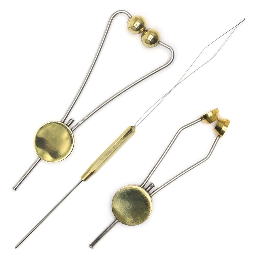 XFISHMAN Fly Tying Bobbins Holder Tools 2 Size Super Smooth Bobbins with 1 Bobbin Threader Set