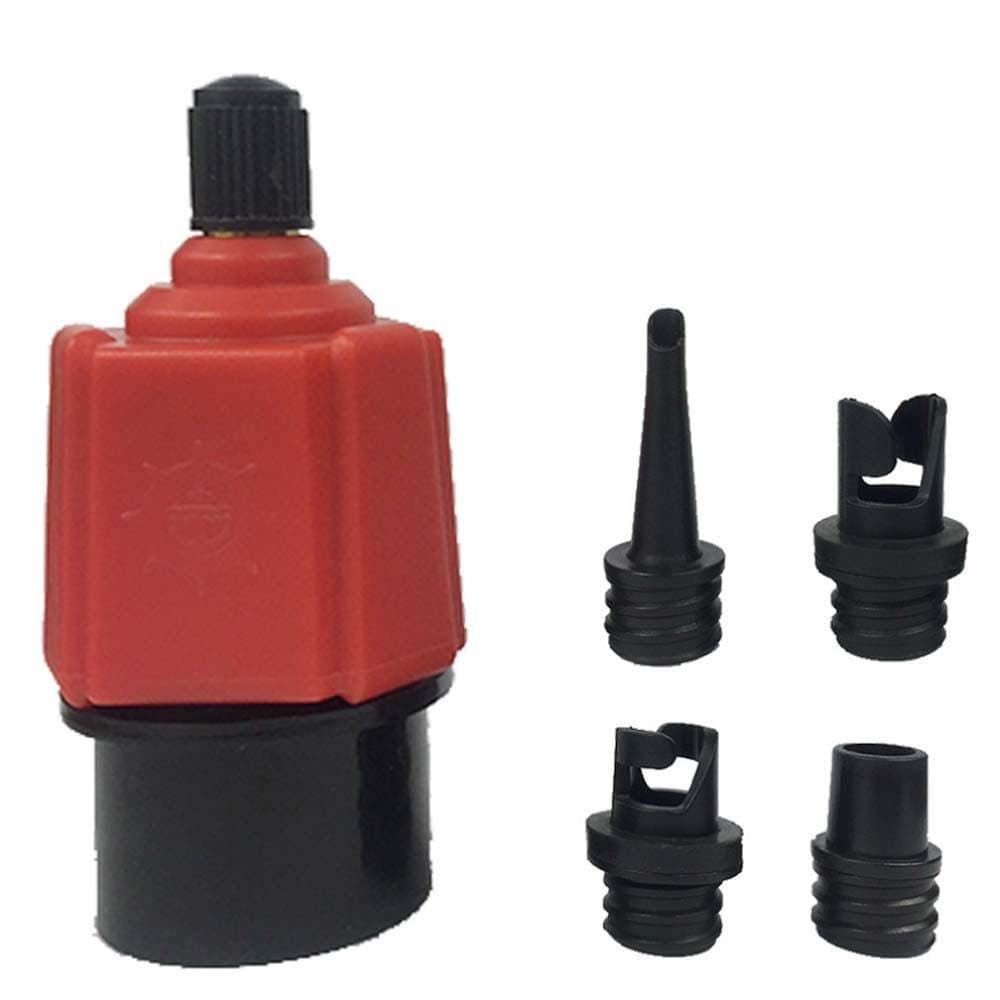 FOONEE Multifunction Air Pump Valve Adapter, ABS and Alloy Material SUP Valve Adapter Accessories with 4 Nozzles for Kayak Dinghy Inflatable Boat Inflatable Bed