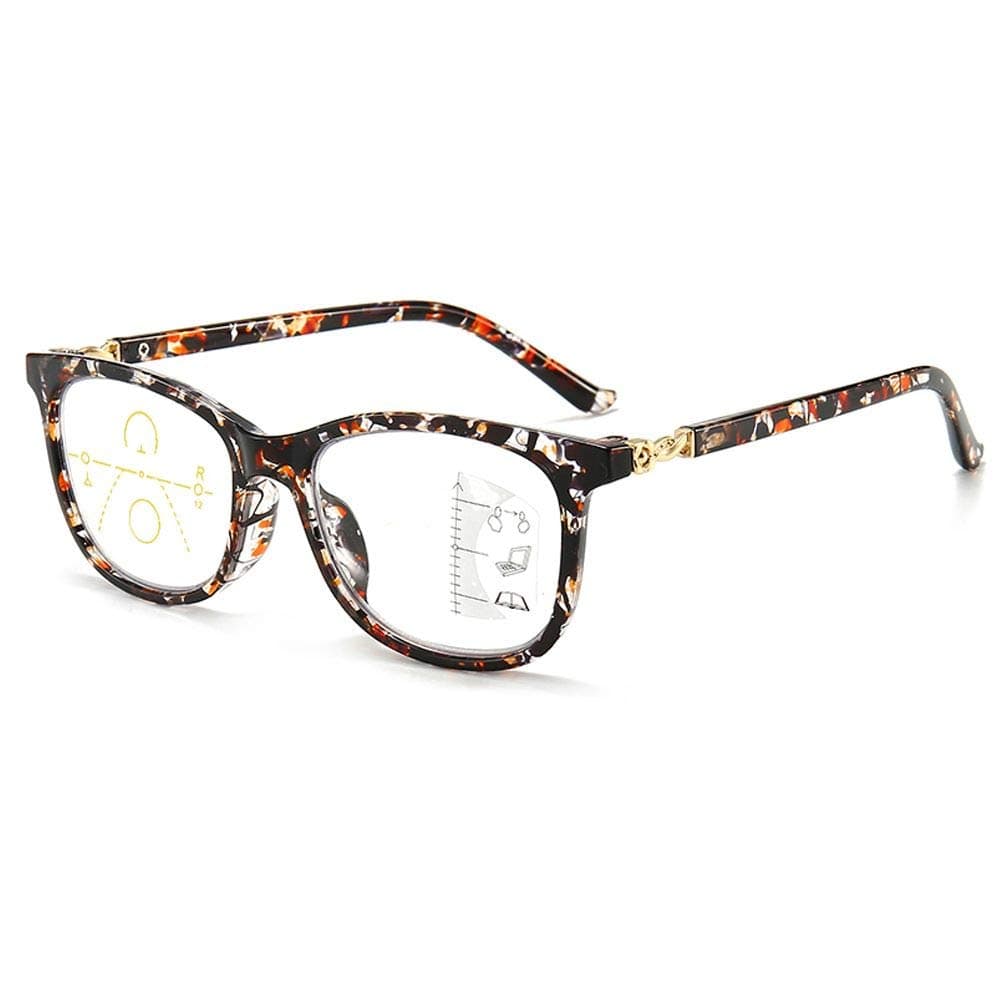 Blue Light Blocking Progressive Multifocus Reading Glasses for Women Men,No Line Multifocal Readers
