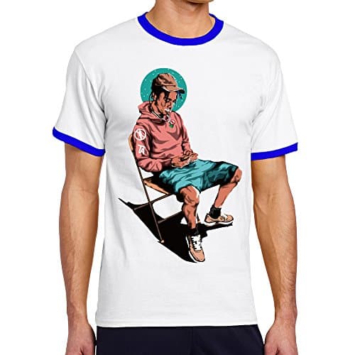 Men's Cool Travis Scott Jacques Webster Contrast Ringer Tee S RoyalBlue