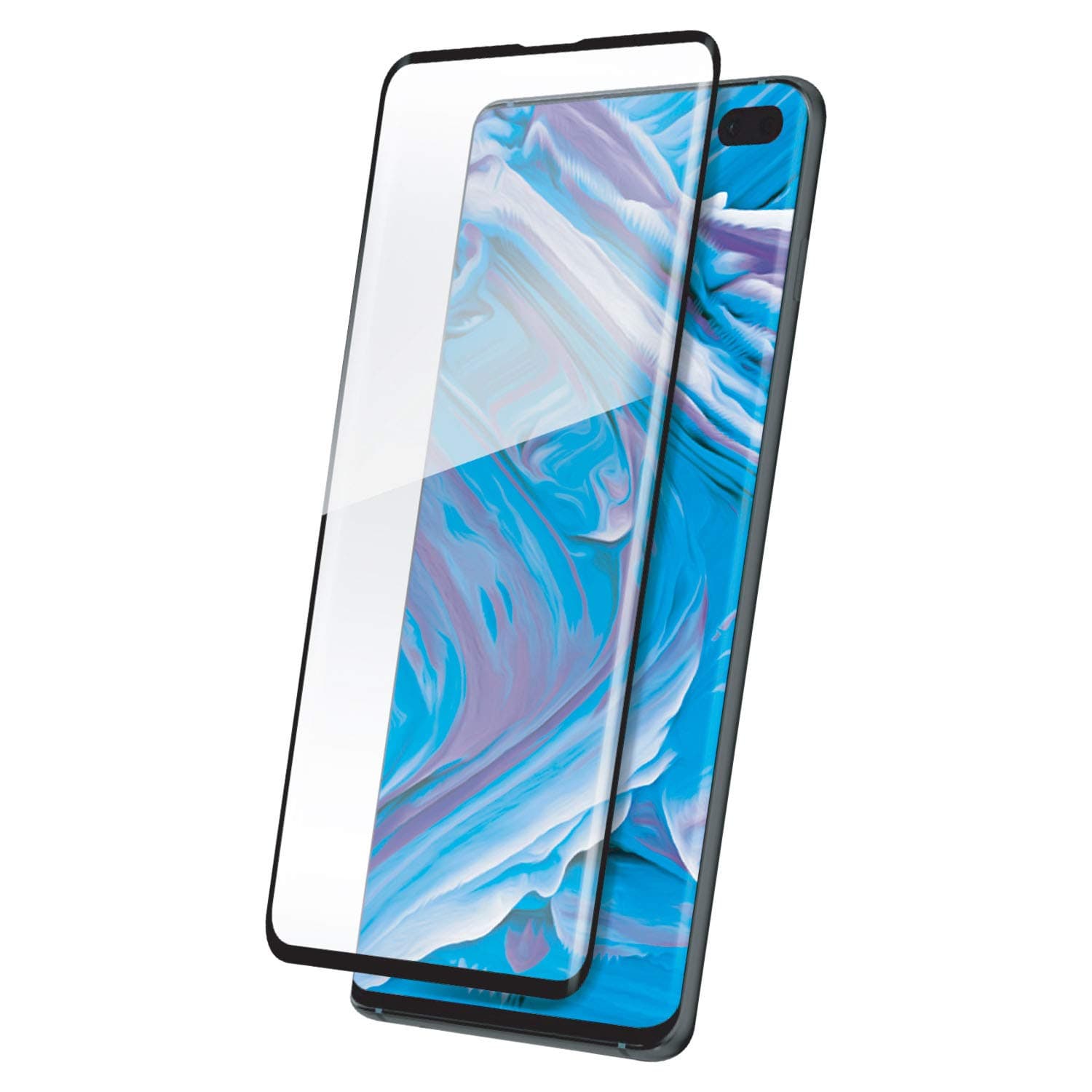 THOR Premium Screen Protector Compatible with Samsung Galaxy S10 Plus, Premium Strength, Easy Applicator, Clear with Black Border