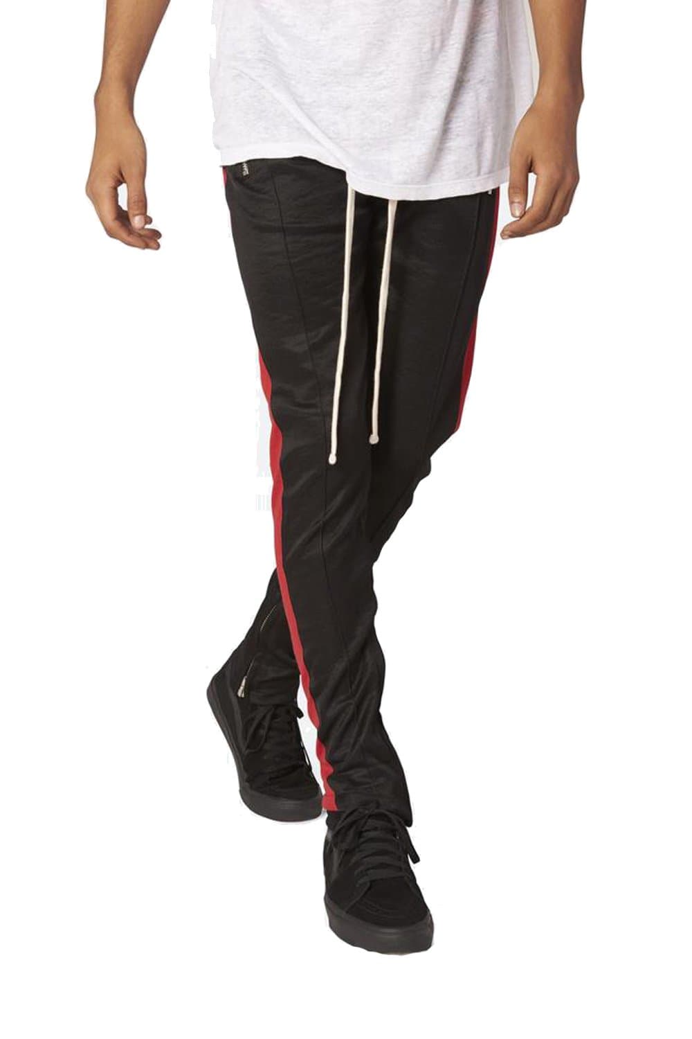 ONCEGALA Men's Hip Hop Poly Side Ankle Zip Long Drawstring Techno Track Pants
