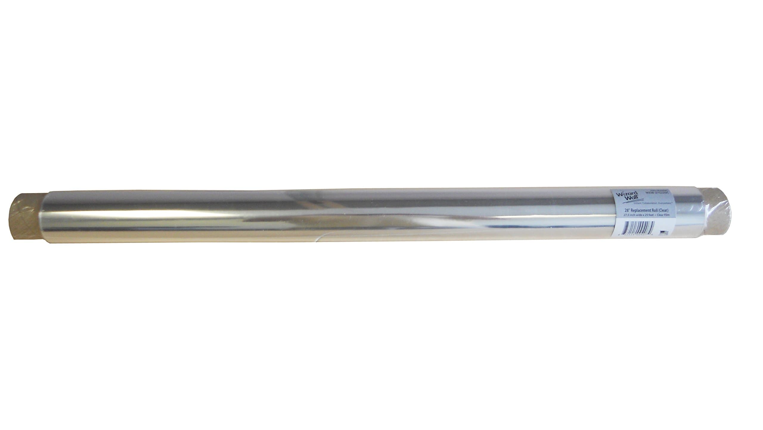 Wizard Wall Instant Whiteboard Refill, Repositionable Dry Erase Surface, 27.5” x 25’ Roll, Clear