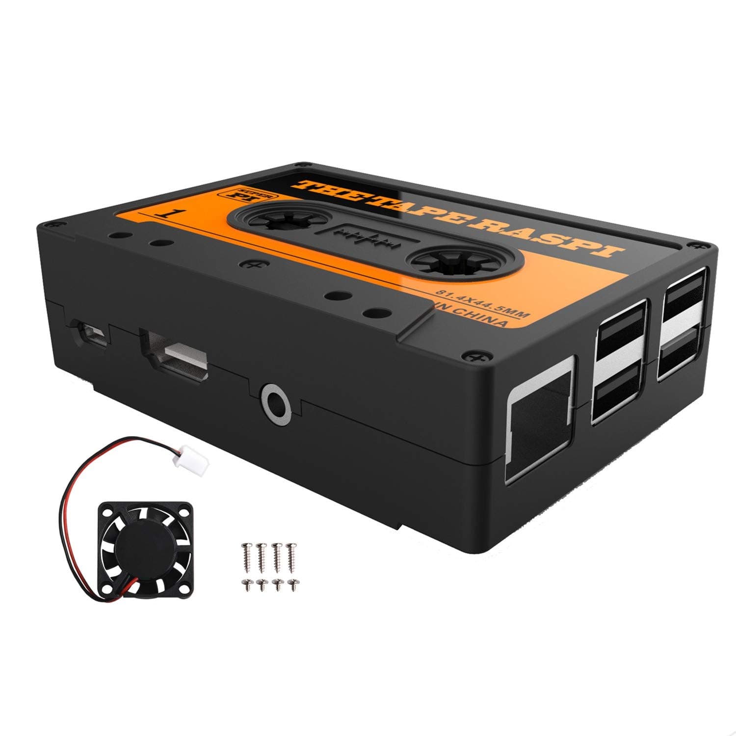 MakerFun Magnetic Tape Case, Raspberry Pi 3 B+ Case, Raspberry Pi Case with Fan for Raspberry Pi 3 B+ / Pi 3 B / 2B