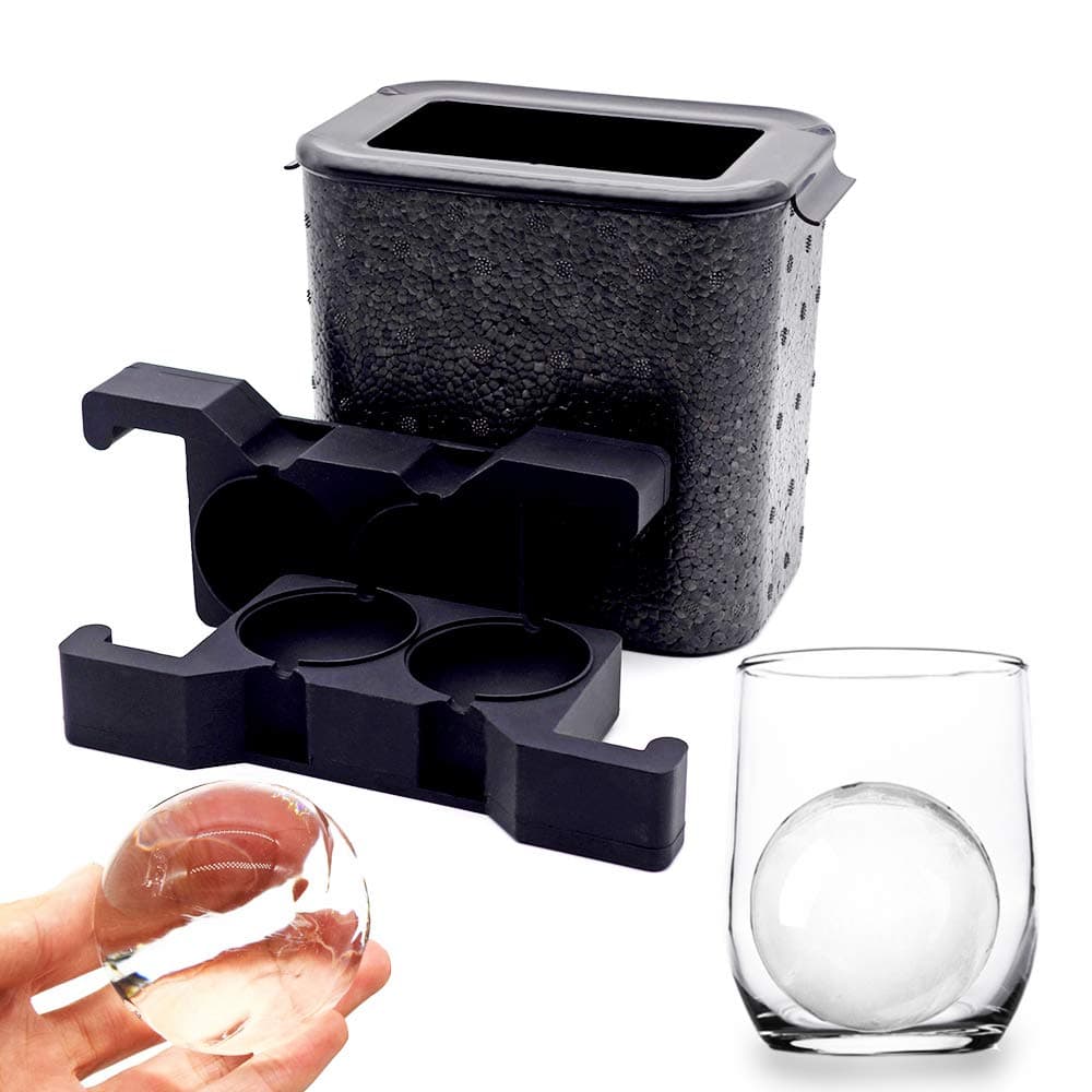 Helpcook Crystal Clear Ice Ball Maker,Clear Ice Sphere mold,Whiskey Clear Ice ball Molds - Make Big, 2.4 Inch Clear Spheres at Home