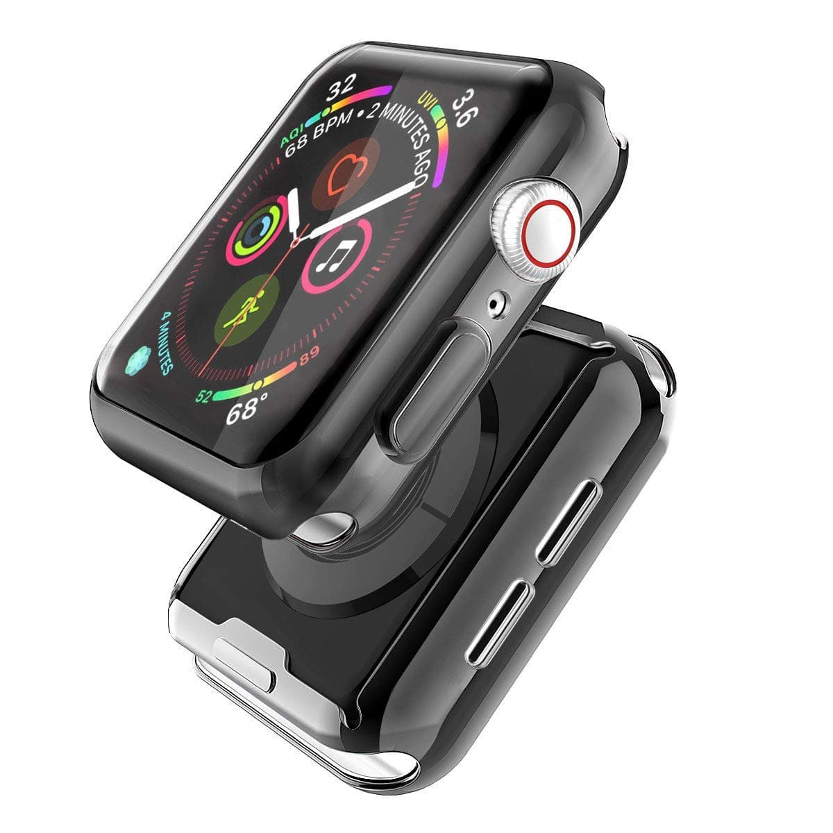 Apple Watch 5 Case with Built in TPU Screen Protector 40mm All Around Protective Case High Definition Ultra Thin Cover Apple Watch Series 4 Series 5 (40mm, Black)