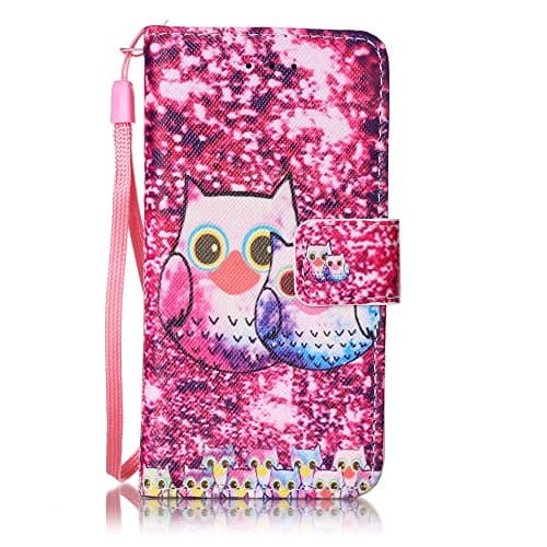 iPod Touch 5 Case, iPod Touch 6 Case, iBerry Cute Cartoon Flip Smart Stand Wallet PU Leather iPod Case for iPod Touch 5th 6th, Cute Owl
