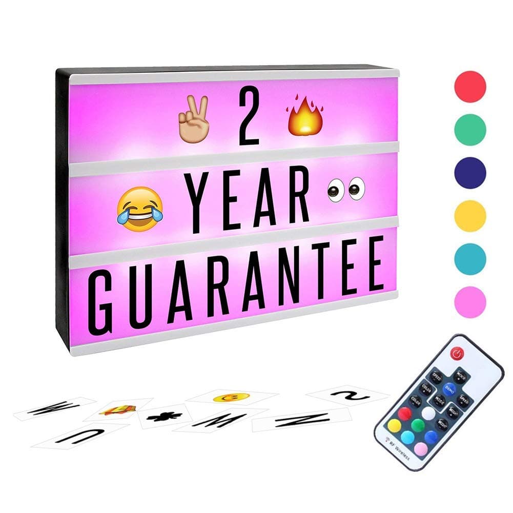 SOMONEY A6 Light Box, Upgraded Wireless Rechargeable Mini Lightbox with Letters, Emoji Card. Multi-Color Changing Light Box with Remote Control for Party, Birthday, Room (Size:5.9x4.3x1.6inch)