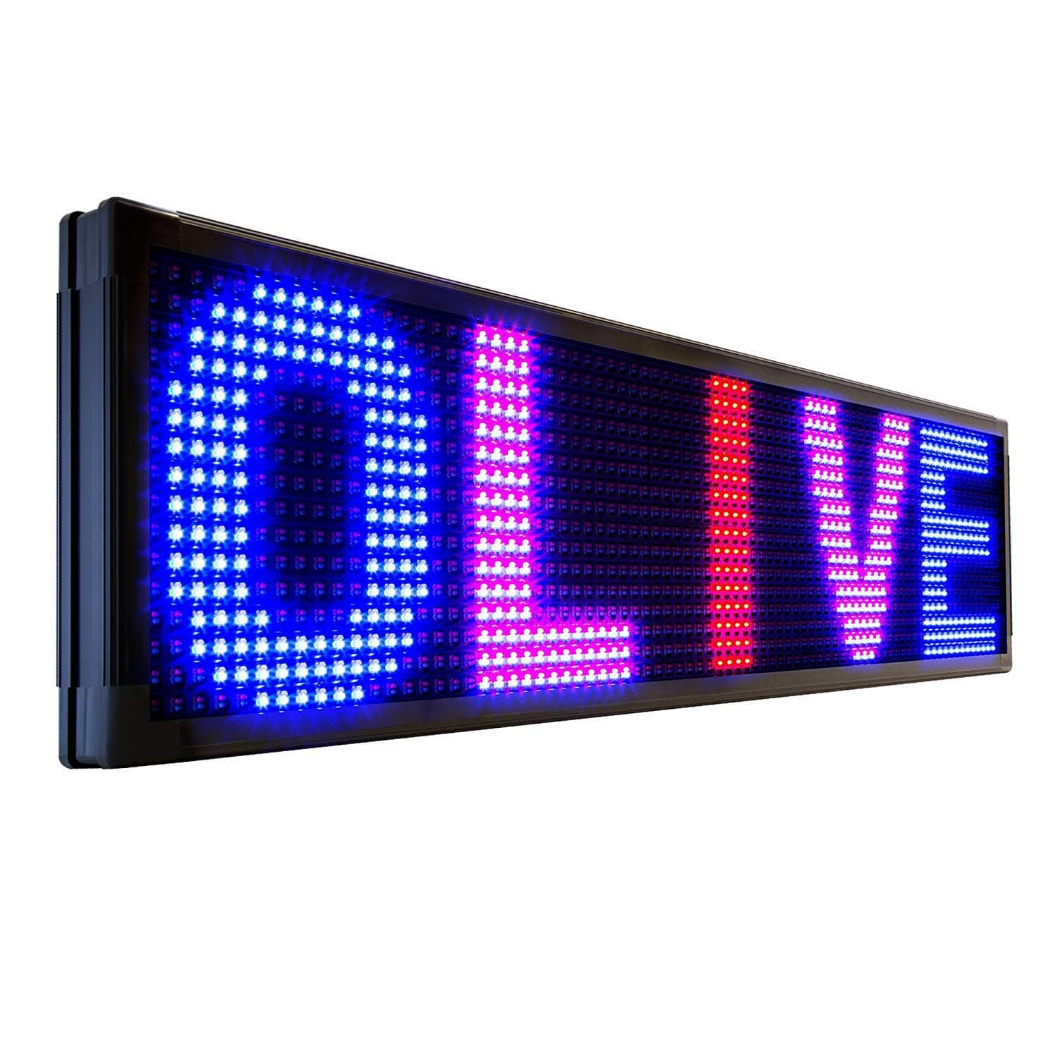 OLIVE LED Sign 3Color, RBP, P26, 19"x85" PC Programmable Scrolling Outdoor Message Display Signs EMC - Industrial Grade Business Ad Machine.
