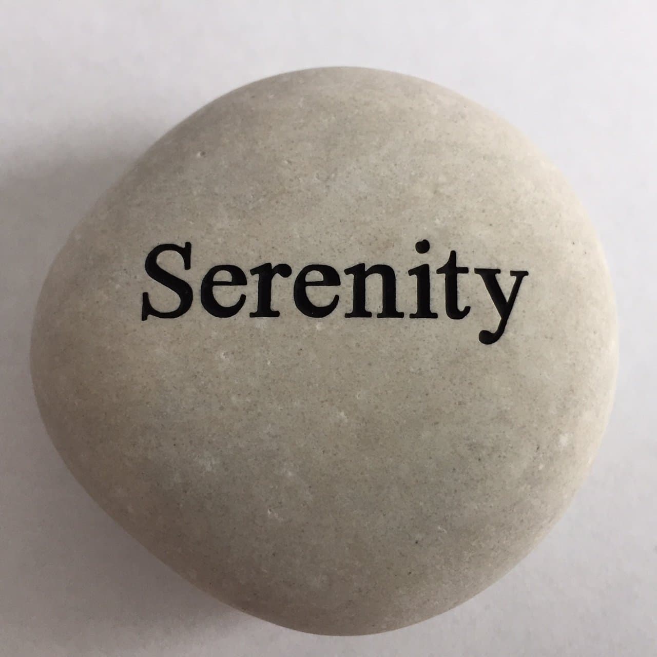 Serenity Engraved Stone River Rock- 2" Cream