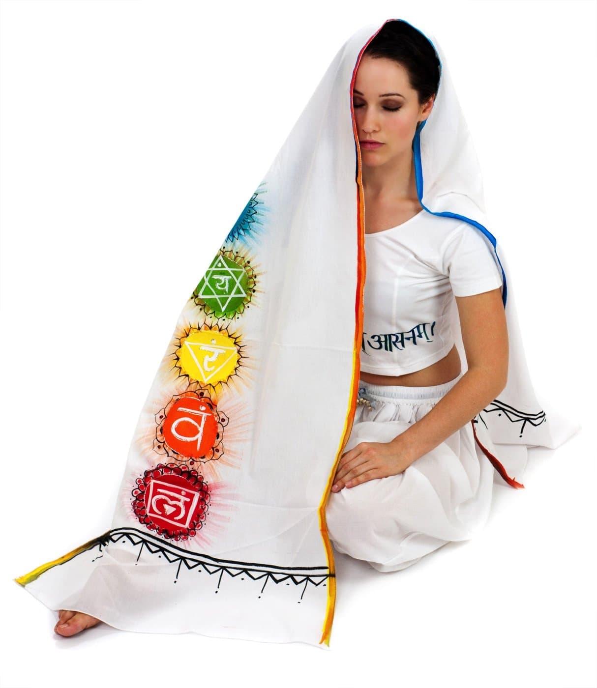 Meditation Wraps/shawls-hand painted - Chakra