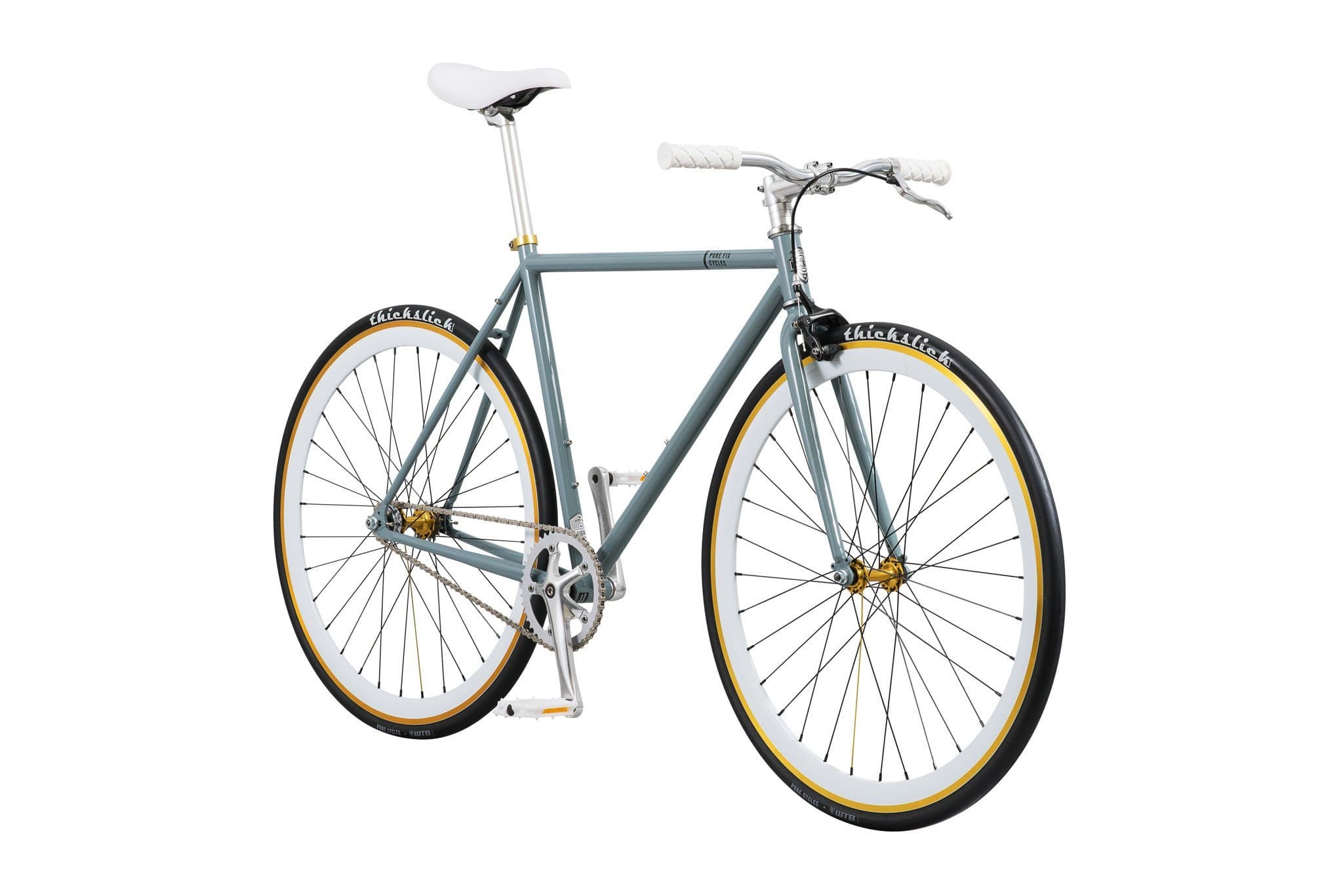 Pure Fix Original Fixed Gear Single Speed Bicycle, Foxtrot Grey/White, 54cm/Medium