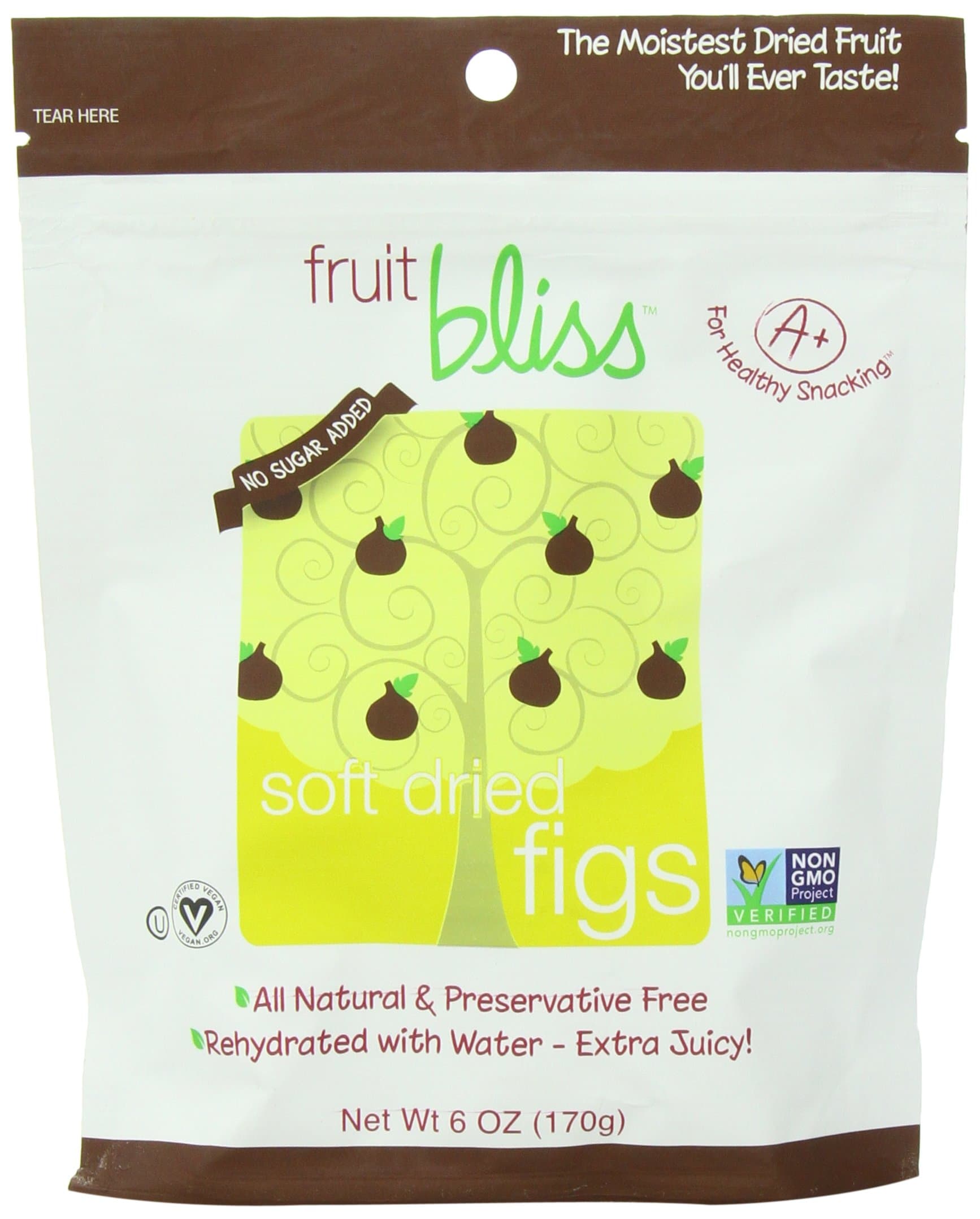 Fruit Bliss Soft Dried, Figs, 6 Ounce