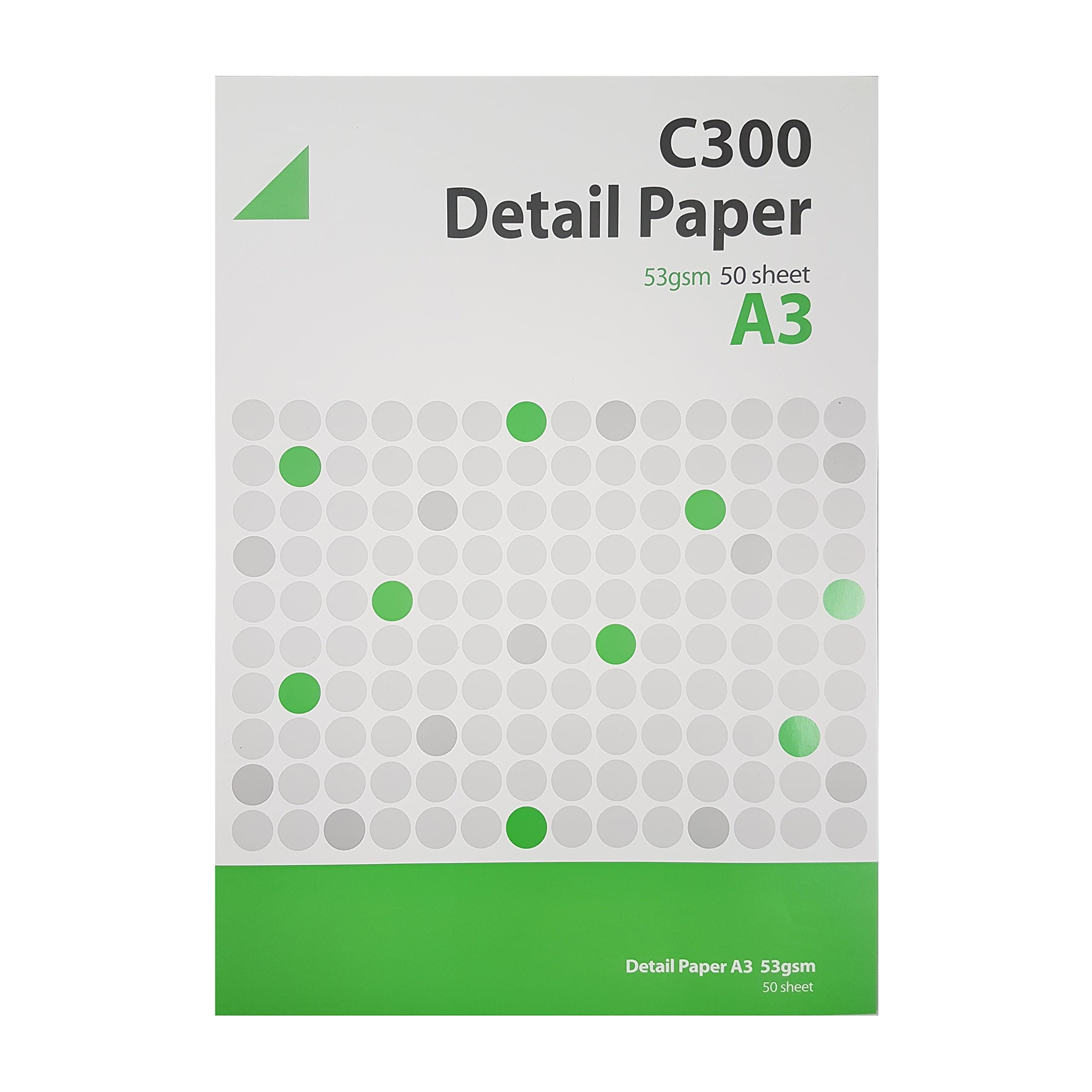 West C300 53 GSM A3 50 Sheets Technical Detail Paper