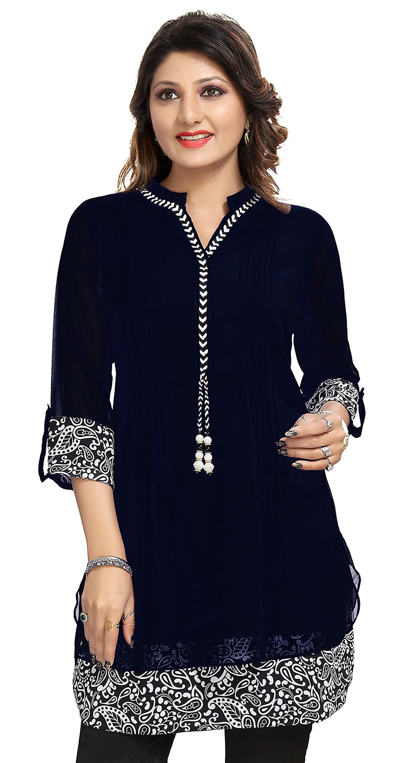 Meher Impex Georgette Lemon Yellow Kurta