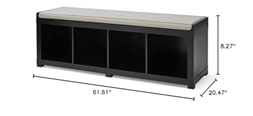 Better Homes and Gardens Storage Organizer Bench, (4-Cube, White)