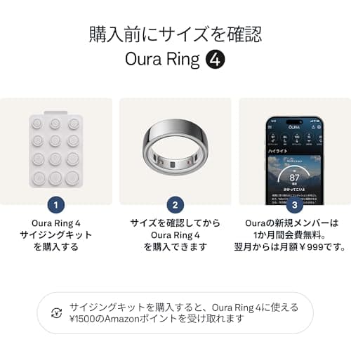 Oura Ring Generation 4 Smart Ring - Silver - Size 14 | SIZE CHECK FIRST: Includes Exclusive Size Kit | Monitor Sleep, Heart Rate & Fitness | Battery Lasts Up to 8 Days