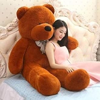 Soft Toy Teddy Bear for Girl Furry Soft Plushie Soft Toys for Kids Birthday & Valentine Gift (Brown-5 Feet)