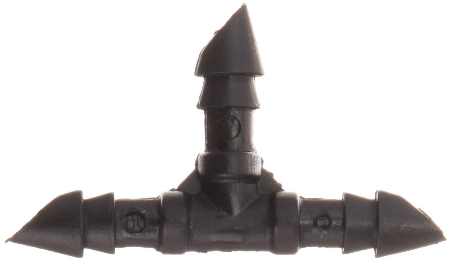 Orbit 67401 1/4" Barb Drip irrigation Drip Tee, 25-Pack, Black