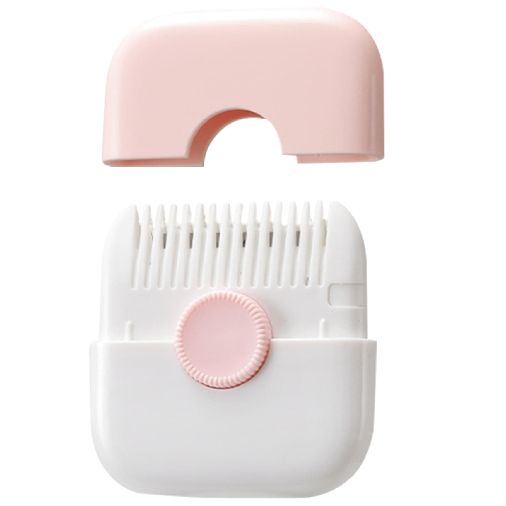 Budstfee Split Ends Hair Trimmer, 2 in 1 Mini Portable Cute Hair Brush, Detachable Dustproof Knob Adjustable Stainless Steel Slicer Hair Clipper (Pink)