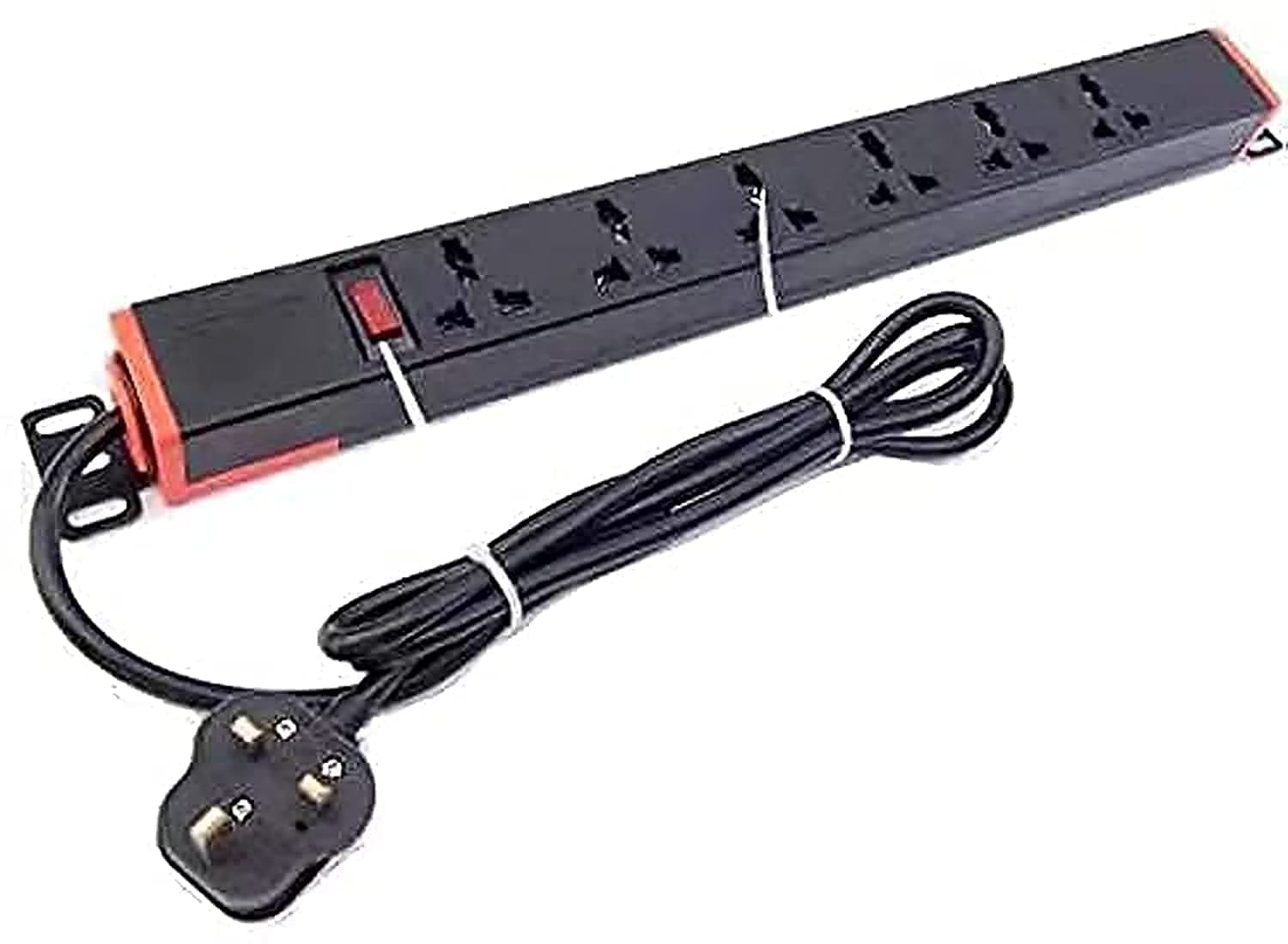 XLT 1U rack-mounted 6-unit 13A UK Plug PDU Power Strip Network Cabinet Rack Socket 1.5M Extension Cable Standard Outlet Switch Supply Power Distribution
