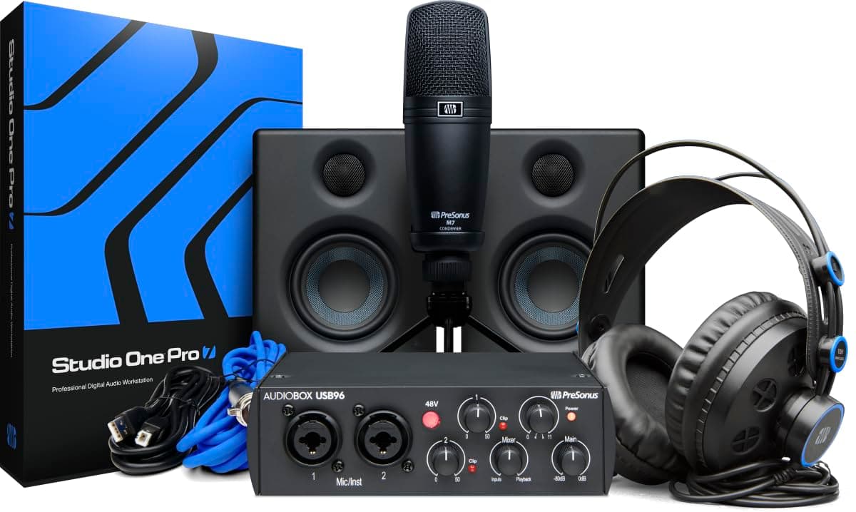 PreSonus AudioBox 96 Studio Ultimate, USB, Audio Interface, Bundle For Recording and Production, with Microphone, Headphones & Software, 25th Anniversary Edition