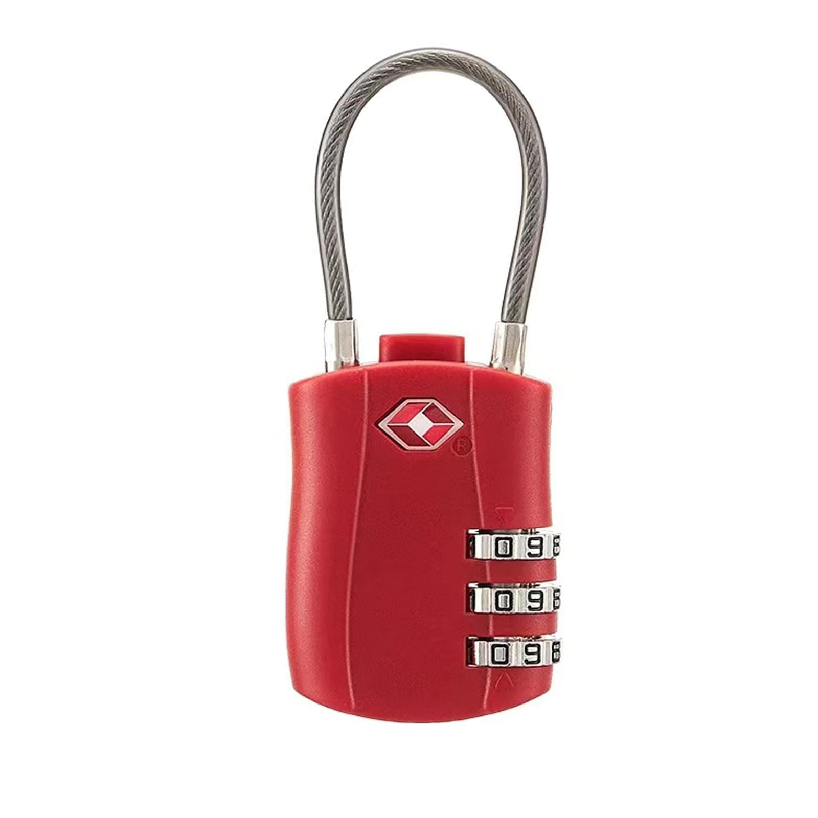 TSA Approved Cable Luggage Locks for Laptop Backpack, Re-settable Combination, Red