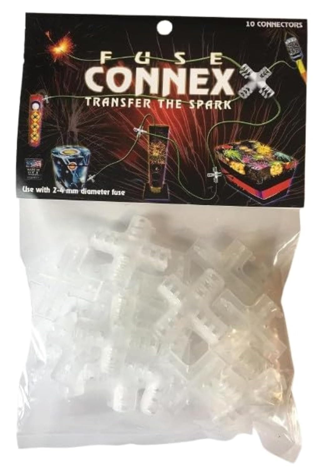 Fireworks Junction Cannon Safty Connector Splitter 2-4mm Pkg. - 10