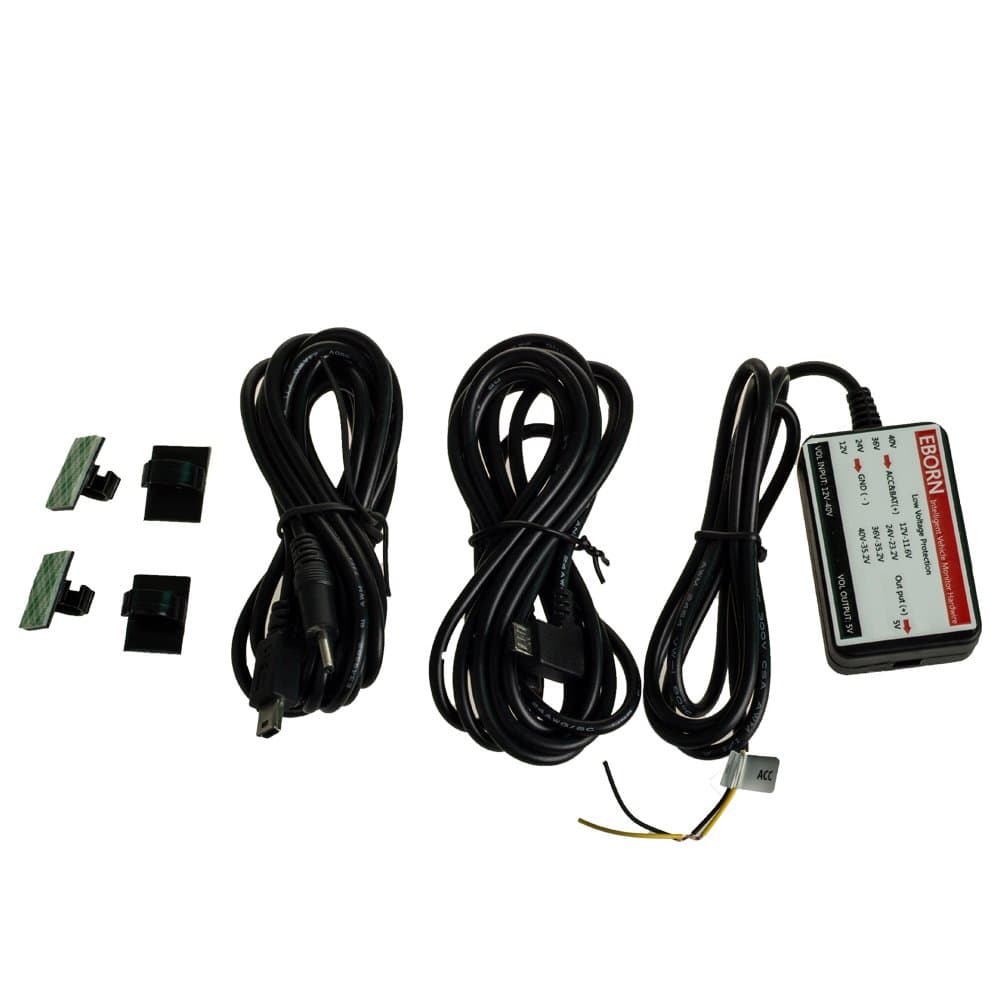 EBORN Micro / Mini Dual USB Cable Car Hard Wire Kit 12V/24V/36V/40V to 5V Dashboard Camera Constant Power Supply Vehicle Charger for All Mobile Phone, Tablet PC, Car Video Recorder Parking Monitor Mode